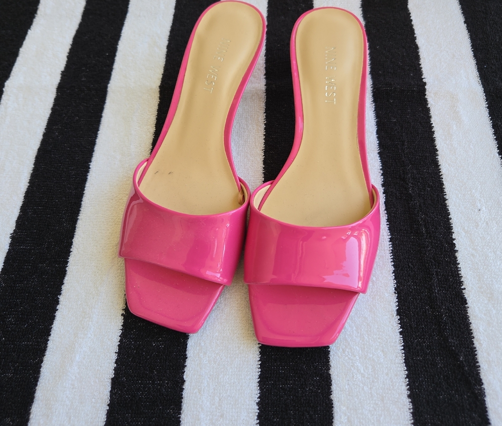 Nine West Pink Square-Toe Sandals